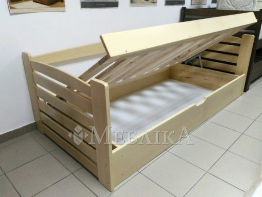 Дерев'яне ліжко з підйомним механізмом Карлсон