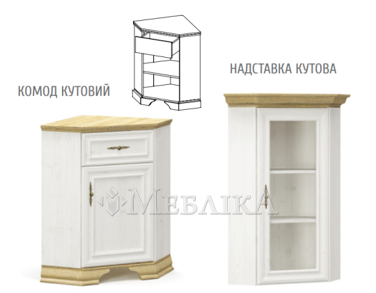 Комод кутовий Іріс з ДСП у двох кольорах