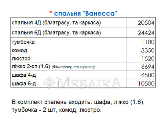 Оригинальный спальный гарнитур с рисунком Ванесса