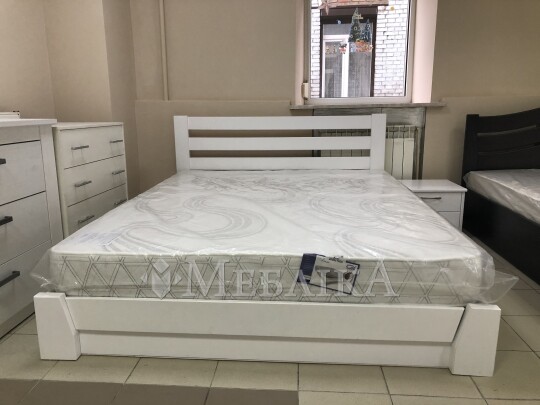 Двоспальне букове ліжко Селена з підіймальним механізмом