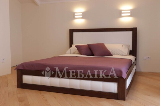 Двоспальне ліжко Амелія з підйомним механізмом – букове ліжко з м’якою оббивкою