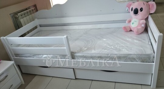 Букове дитяче ліжко Нота з захистом від стіни