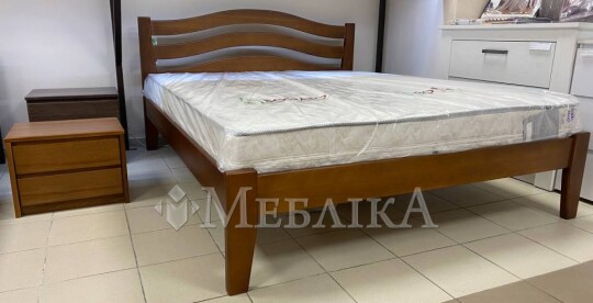 Букове ліжко Афіна нова з вигнутою спинкою