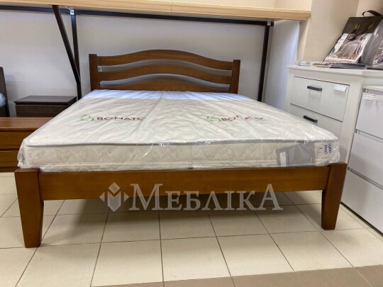 Букове ліжко Афіна нова з вигнутою спинкою