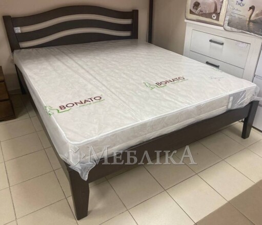 Букове ліжко Афіна нова з вигнутою спинкою