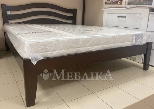 Букове ліжко Афіна нова з вигнутою спинкою