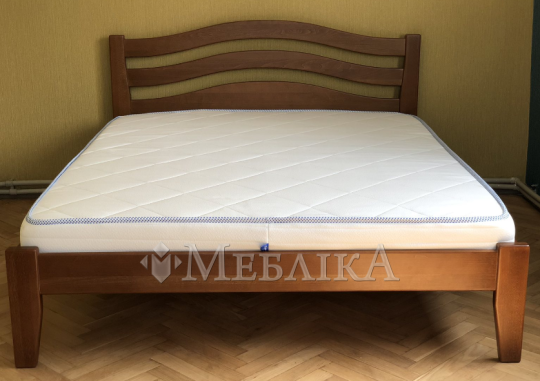 Букове ліжко Афіна нова з вигнутою спинкою