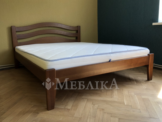 Букове ліжко Афіна нова з вигнутою спинкою