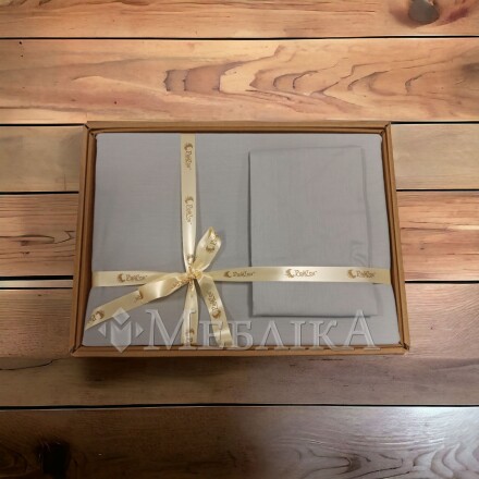 Комплект постільної білизни з натуральної бавовни світло сіра/light grey Двоспальний
