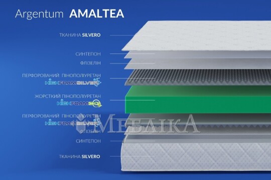 Безпружинний матрац Highfoam Noble Argentum Amaltea/Нобле Аргентум Амалтеа з масажним ефектом в наявності Луцьк