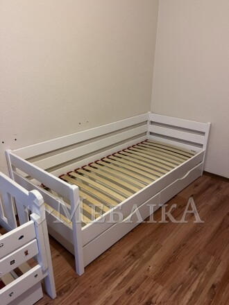 Букове дитяче ліжко Нота з захистом від стіни
