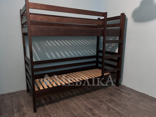Велике двоярусне ліжко Тоні з натурального дерева бук