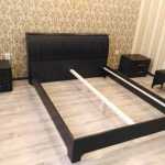 Кровать Токио с кожаной вставкой в изголовье
