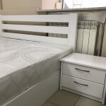 Двоспальне букове ліжко Селена з підіймальним механізмом