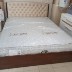 Мягкая двуспальная кровать Токио Новая с подъемным механизмом
