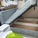 Мягкая эффектная кровать Амстердам с подъемным механизмом