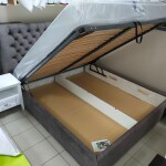 Мягкая эффектная кровать Амстердам с подъемным механизмом
