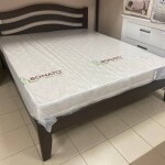 Букове ліжко Афіна нова з вигнутою спинкою
