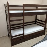 Велике двоярусне ліжко Тоні з натурального дерева бук