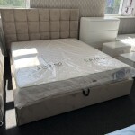 Элегантная мягкая кровать с обивкой Сантьяго