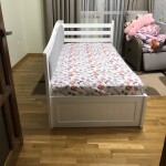 Односпальная кровать Софи с высокой спинкой и ящиками