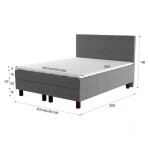 Спальная система: кровать в ткани с матрасом и топером Герда/Gerda