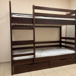 Велике двоярусне ліжко Тоні з натурального дерева бук
