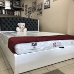 Мягкая двуспальная кровать Токио Новая с подъемным механизмом