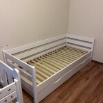 Букове дитяче ліжко Нота з захистом від стіни
