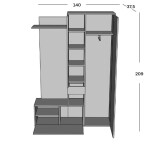 Мебель для прихожей Реприза с декоративными линиями