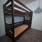 Велике двоярусне ліжко Тоні з натурального дерева бук