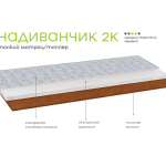 Матрац на диван з кокосом Надиванчик 2К