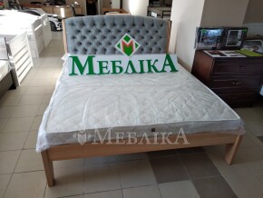 Буковая кровать с мягким изголовьем каретной стяжки Токио Новое