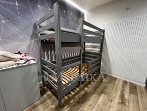 Двухъярусная кровать Тони из натурального дерева бук в сером цвете в наличии Луцк