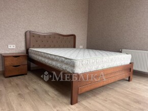 Элегантная кровать из дерева ольха Корона с мягким изголовьем