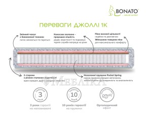 Ортопедичний двосторонній пружинний матрац Джоллі 1К - ваш комфортний і здоровий сон щодня